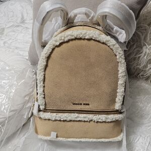 Michael Kors Beige Backpack with White Accents